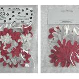 YD Flower Collection Red/Grey/White 50pcs