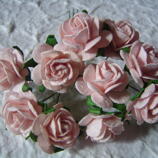 PALE PINK MULBERRY PAPER OPEN ROSES 20MM