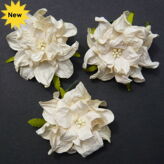 DEEP IVORY MULBERRY PAPER FLAT GARDENIA FLOWERS