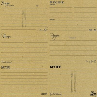 MÖNSTRADE PAPPER - CANVAS Corp - CANVAS CORP - YCA Cardstock Black & Kraft Recipe Cards # 