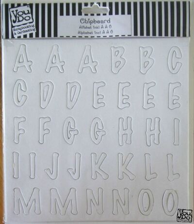 DEKORATIONER - Alfabet - YD Chipboard White Alphabet 30mm 8x8 tum 2sheets 