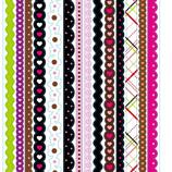 YD Stickers Cardstock Heart Borders Glitter