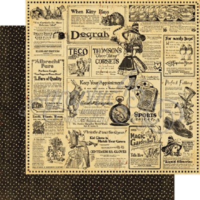 MÖNSTRADE PAPPER - Graphic 45 - Wonderland Classifieds