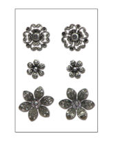 Silver Floral brads