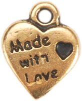 Gold  Charm Made With Love 25 st