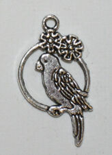 Metall papegoja silver