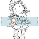 Sitting Tilda With Teddy Bear {mini}